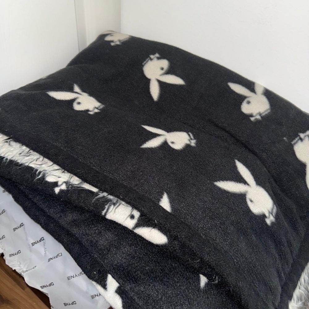 Cozy Black and White Playboy Blanket